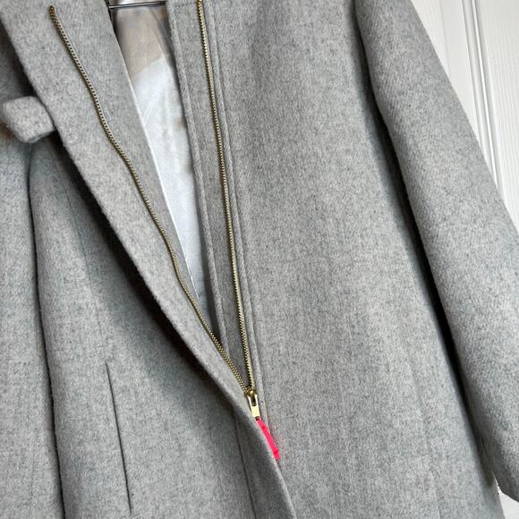 CREWCUTS Wool Blend Bow Front Coat in Gray Classic Dressy Winter Girls Size 10 - Picture 6 of 11